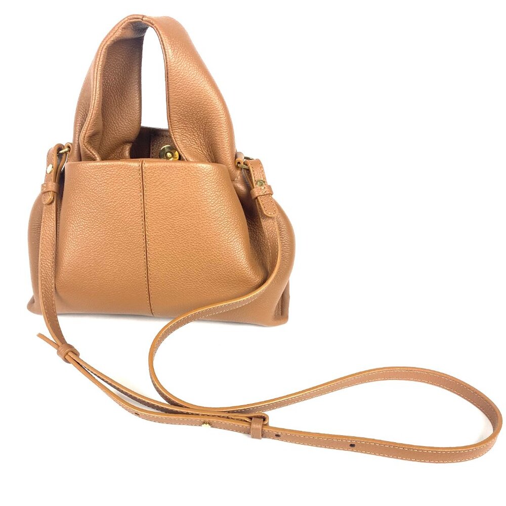Pre-Owned Polene Paris Numéro Neuf Mini Crossbody Bag Textured Camel